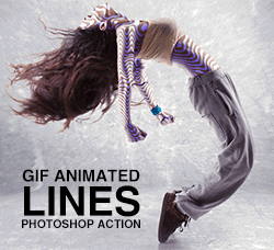 极品PS动作－流动线条(GIF动画/含高清视频教程)：Gif Animated Lines Photoshop Action